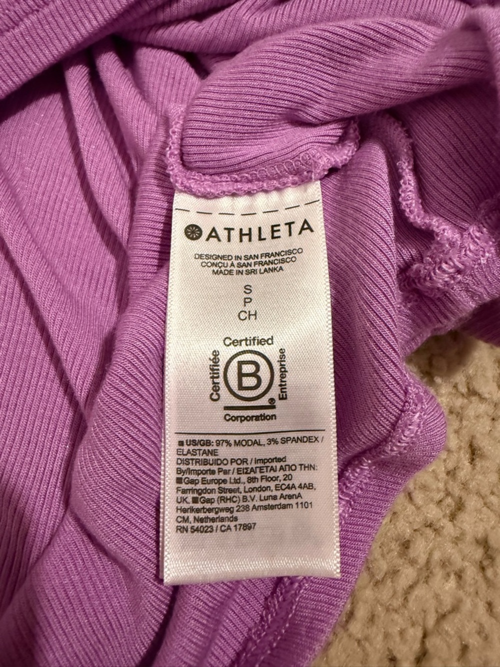 Athleta Purple Ribbed Racerback Swing Tank Top Small Modal Stretch - Picture 3 of 6